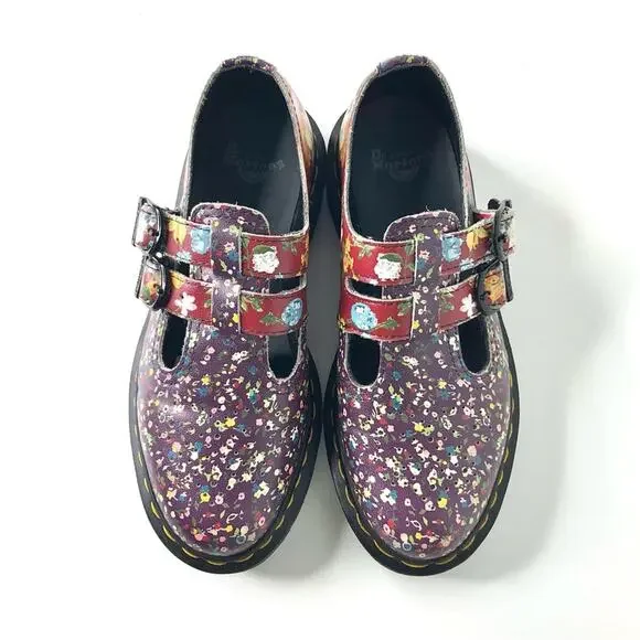 Dr Martens 8065 Darcy Floral Double Buckle Maryjane Shoes Women’s 5 - Picture 2 of 8